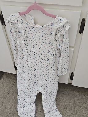 GAP White Floral Ruffle One-Piece